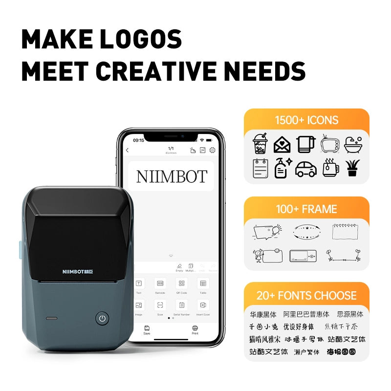 Mini Imprimante d'Étiquettes Portable Bluetooth Niimbot B1