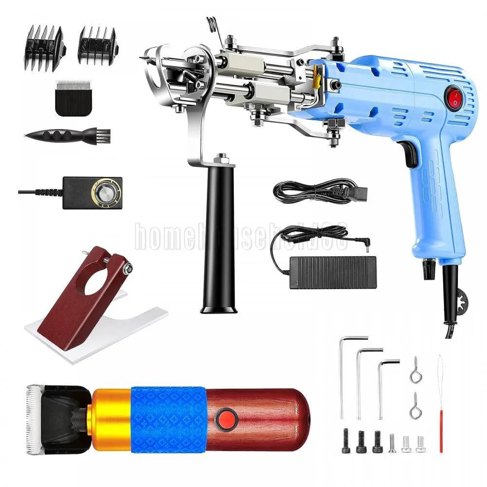 Pistolet à touffer 2 en 1 électrique avec outils de sculpture et tondeuse
