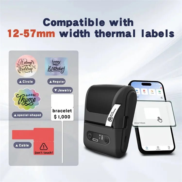 Imprimante d’étiquettes thermiques portable P10 | Bluetooth | 203 DPI - Mador shop